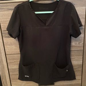 Greys Anatomy by Barco black scrub top medium